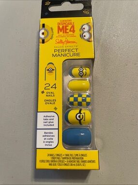 Yellow & Blue Despicable Me4  Sally Hansen Minions Oval Press-On Nails - 24 Pack
